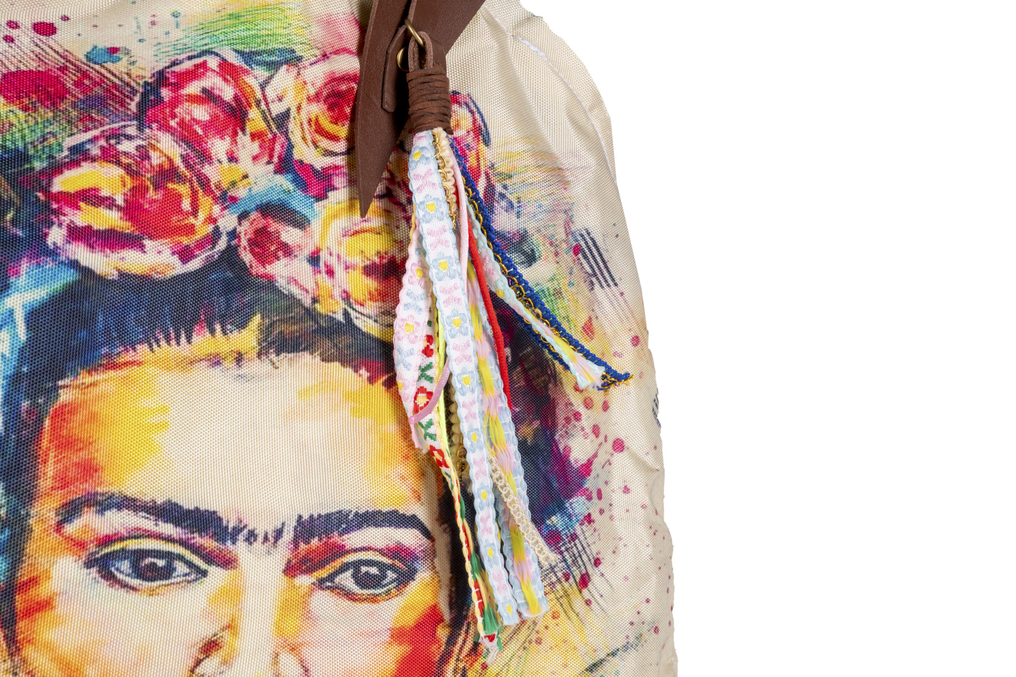 Umhängetasche Frida Kahlo rund Jeanslook